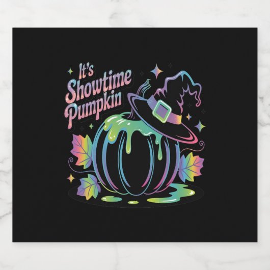 Het is Showtime Pumpkin Pet Pumpkin Sparkling Wijnetiket (Enkel label)