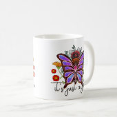 Het is slechts een fasebutterfly Inspirerend citaa Koffiemok (Voorkant rechts)