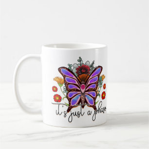 Het is slechts een fasebutterfly Inspirerend citaa Koffiemok