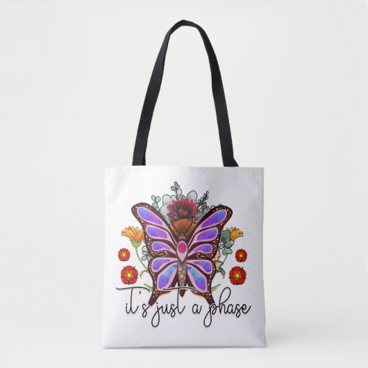 Het is slechts een fasebutterfly Inspirerend citaa Tote Bag (Voorkant)