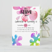 Het is Slime Time Birthday Party Invitation Kaart (Staand voorkant)