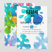Het is Slime Time Birthday Party Invitation Kaart (Voorkant / Achterkant)