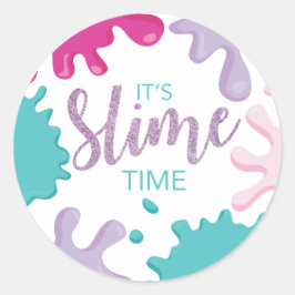 Het is Slime Time Birthday Pink Slime Stickers