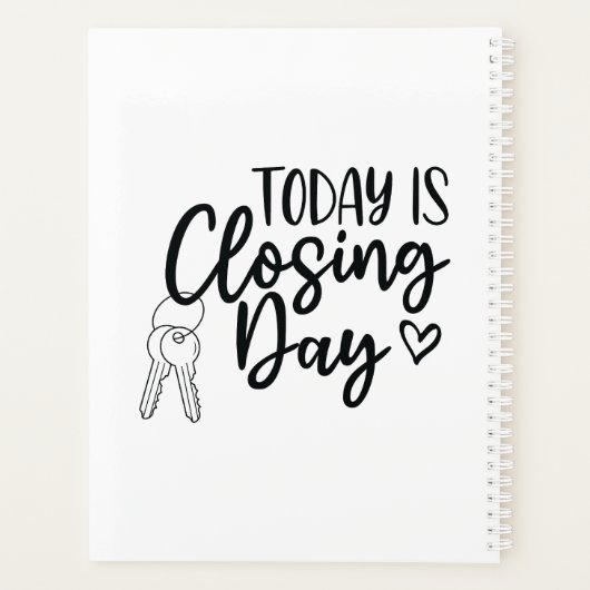Het is slotdag vastgoedplanner planner (Achterkant)