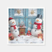 Het is Snowman Party Time Paper Napkin Servet (Voorkant)