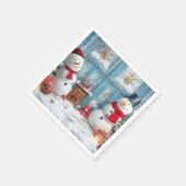 Het is Snowman Party Time Paper Napkin Servet (Hoek)