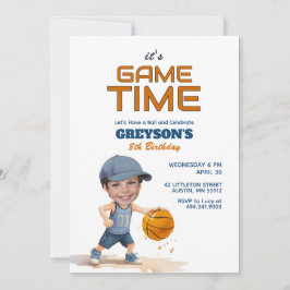 Het is speeltijd elke leeftijd verjaardag foto uit kaart