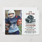 Het is speeltijd! Kick off football verjaardag kin Kaart (Voorkant)