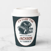 Het is speeltijd! Kick off football verjaardag kin Papieren Bekers (Achterkant)