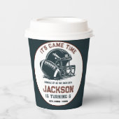 Het is speeltijd! Kick off football verjaardag kin Papieren Bekers (Voorkant)