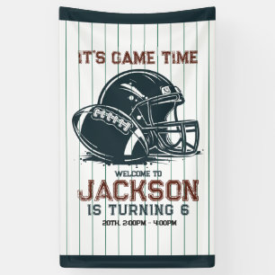 Het is speeltijd! Kick off football verjaardag kin Spandoek