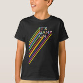 Het is spel op het kleurrijke Neon Laser Label Tea T-shirt (Voorkant)