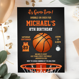 Het is spel tijd basketbal sport jongen verjaardag kaart