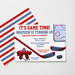 Het is spel tijd! IJshockey verjaardagsfeestje Kaart