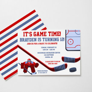 Het is spel tijd! IJshockey verjaardagsfeestje Kaart