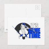 Het is Speltijd - Baseball (blauw) Briefkaart (Voorkant / Achterkant)