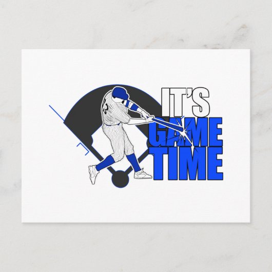 Het is Speltijd - Baseball (blauw) Briefkaart (Voorkant)