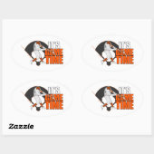 Het is Speltijd - Baseball (Oranje) Ovale Sticker (Vel)