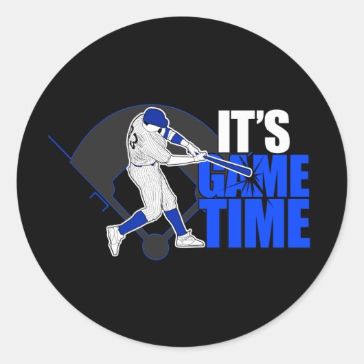 Het is Speltijd - Baseball Ronde Sticker (Voorkant)
