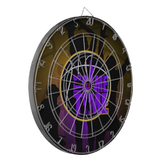 Het is Speltijd - Paars en goud Dartbord (Voorkant Links)