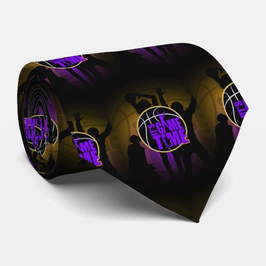 Het is Speltijd - Paars en goud Stropdas (Opgerold)