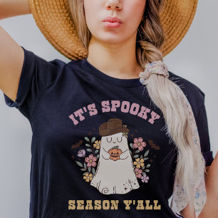 Het is Spooky Seizoen Y'all Retro Western Hallowee T-shirt