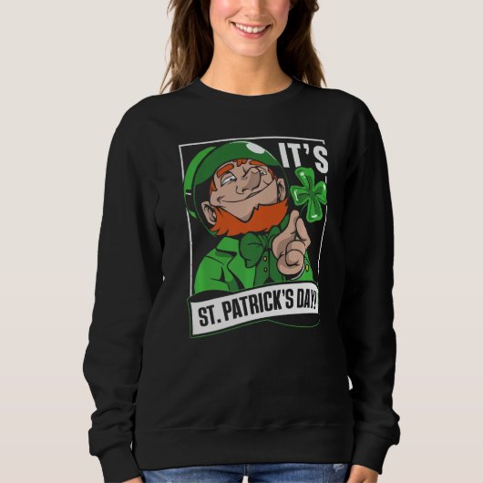 Het is St Patrick's Day Green St. Patricks Day Ire Trui (Voorkant)