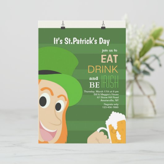 Het is St. Patrick's Day Invitation Kaart (Staand voorkant)