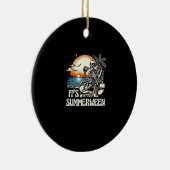 Het is Summerween Skelet Zonsondergang Vakantie Keramisch Ornament (Rechts)