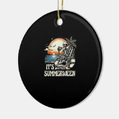 Het is Summerween Skelet Zonsondergang Vakantie Keramisch Ornament (Links)