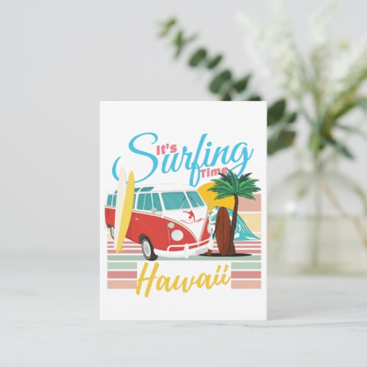 Het is Surftijd Hawaii - Summer Beach Vibes Briefkaart (Staand voorkant)