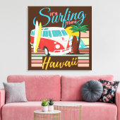 Het is Surftijd Hawaii - Summer Beach Vibes Canvas Afdruk (Insitu (Woonkamer))