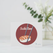 Het is sushi tijd, sushi briefkaart (Staand voorkant)