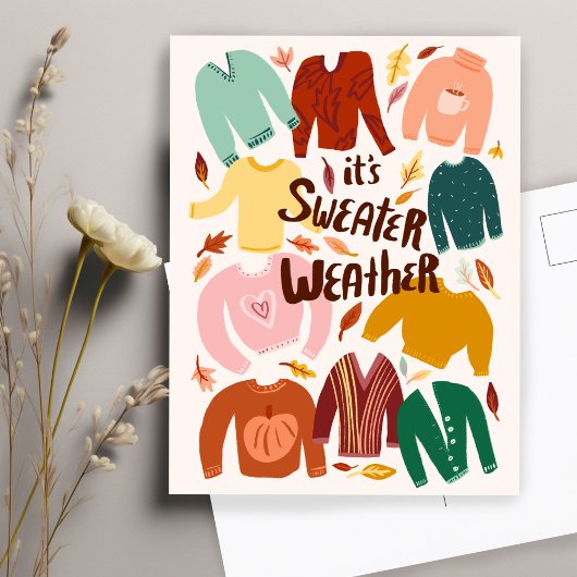 Het is Sweater Weer Herfst Herfst Seizoensgebonden Briefkaart
