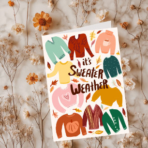 Het is Sweater Weer Herfst Herfst Seizoensgebonden Kaart