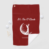 Het is T-shirt O'Clock Red Golfhanddoek (Insitu)