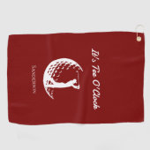 Het is T-shirt O'Clock Red Golfhanddoek (Horizontaal)