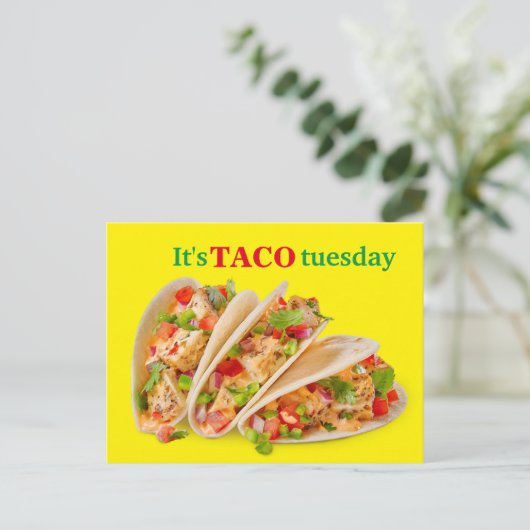 Het is taco dinsdag briefkaart (Staand voorkant)