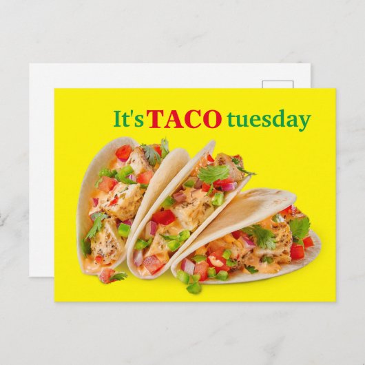 Het is taco dinsdag briefkaart (Voorkant / Achterkant)