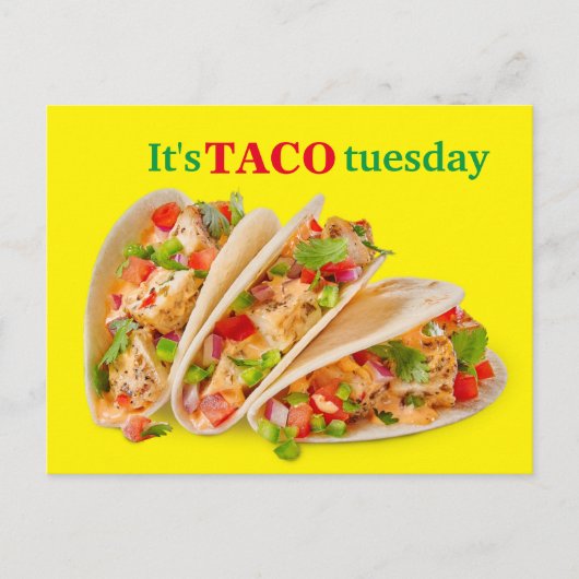 Het is taco dinsdag briefkaart (Voorkant)