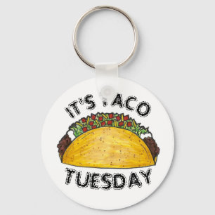 Het is Taco Dinsdag Mexican Food Hard Shell Tacos Sleutelhanger