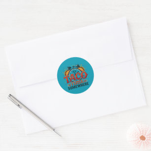 Het Is Taco Tijd Overal Tex Mex Mexicaans Eten Ronde Sticker