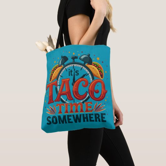 Het is Taco Time Ergens Tex Mex Mexicaans eten Tote Bag (Dichtbij)