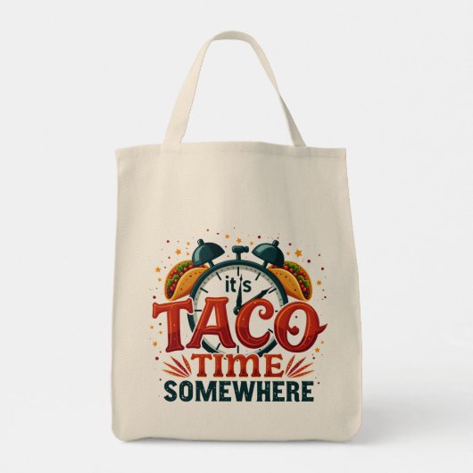 Het is Taco Time Ergens Tex Mex Mexicaans eten Tote Bag (Achterkant)
