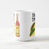 Het is TACO-TIME leuke taco's, hotsauce-illustrati Koffiemok (Center)