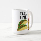 Het is TACO-TIME leuke taco's, hotsauce-illustrati Koffiemok (Voorkant rechts)