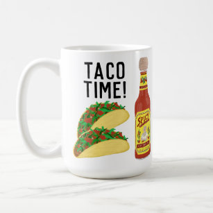 Het is TACO-TIME leuke taco's, hotsauce-illustrati Koffiemok
