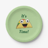 Het is Taco Time Papieren Bordje (Voorkant)