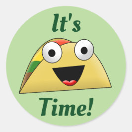 Het is Taco Time Ronde Sticker