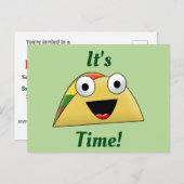 Het is Taco Time | Uitnodiging van Taco Party Fies (Voorkant / Achterkant)